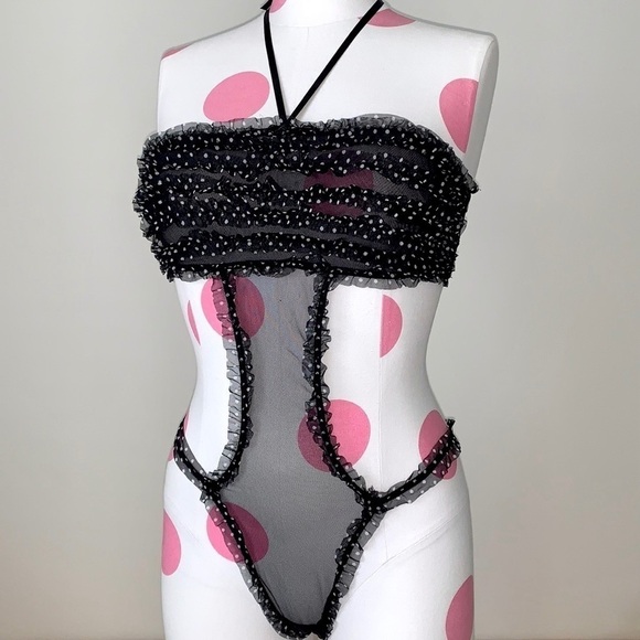 Rare Victoria’s Secret Mesh Bodysuit Teddy - Picture 2 of 6
